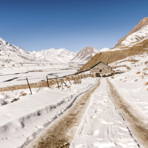 A road along the Spiti river near Kaza