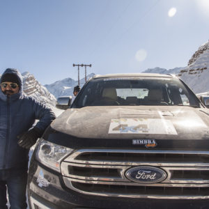 Gaurav poses with his Ford Endeavour